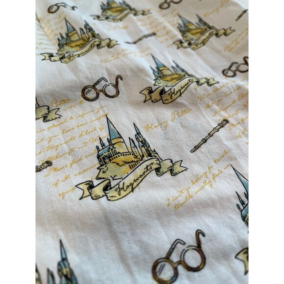 Handmade Harry Potter Hogwarts Nightgown White Yellow Sleeveless Pullover XS S - Picture 12 of 13